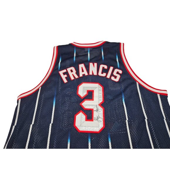 VTG Reebok Authentic Houston Rockets Steve Francis SIGNED Jersey Blue Size 48 - Picture 3 of 16